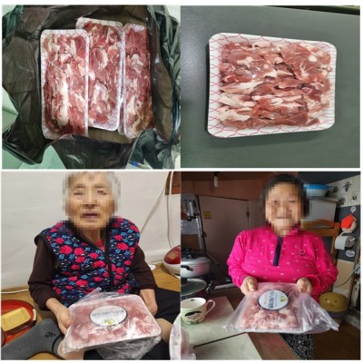 재가노인지원 서비스 이용자 부광식육점 물품(돼지고기 20팩) 후원 이미지